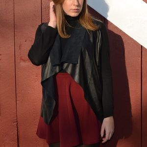 MICHAEL Michael Kors Faux Leather Trimmed Cardigan